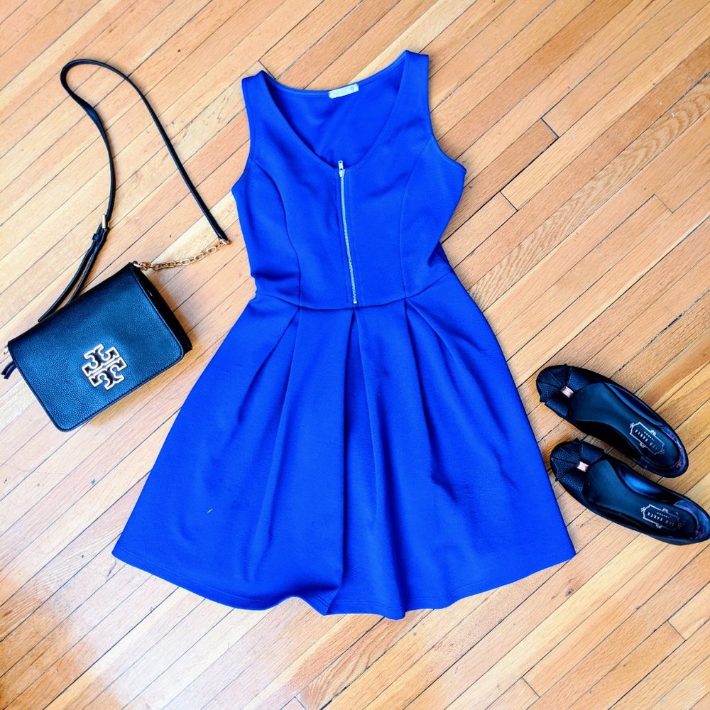 Soprano Front Zip Skater Dress